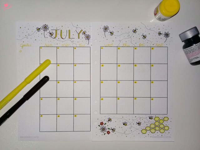 Bullet Journal - Monthly Log - Julho